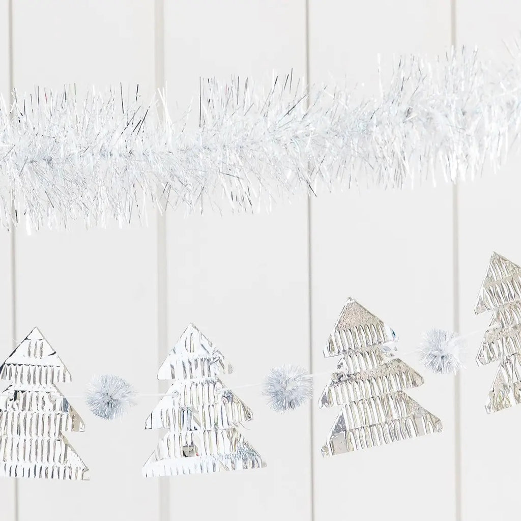 Tinsel Christmas Tree Banner