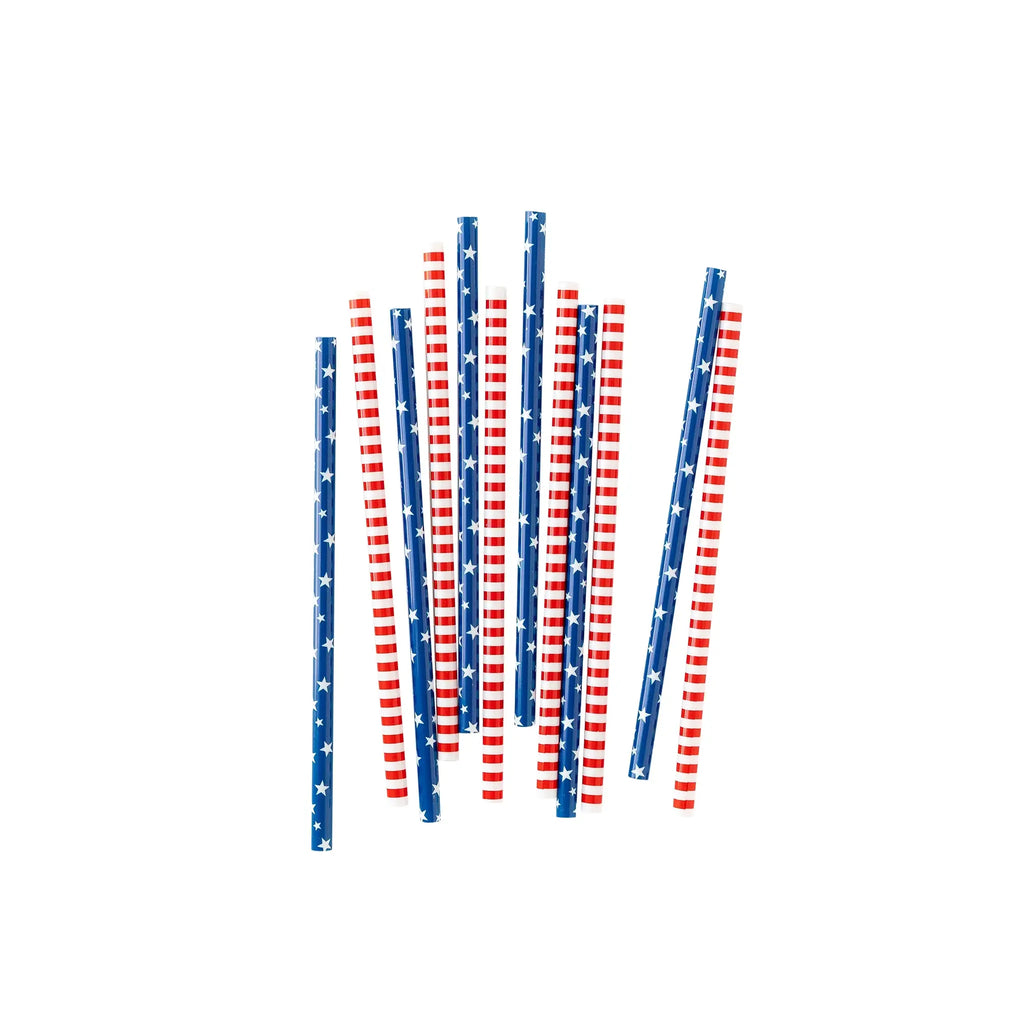 Red/ White and Blue Reusable Straws