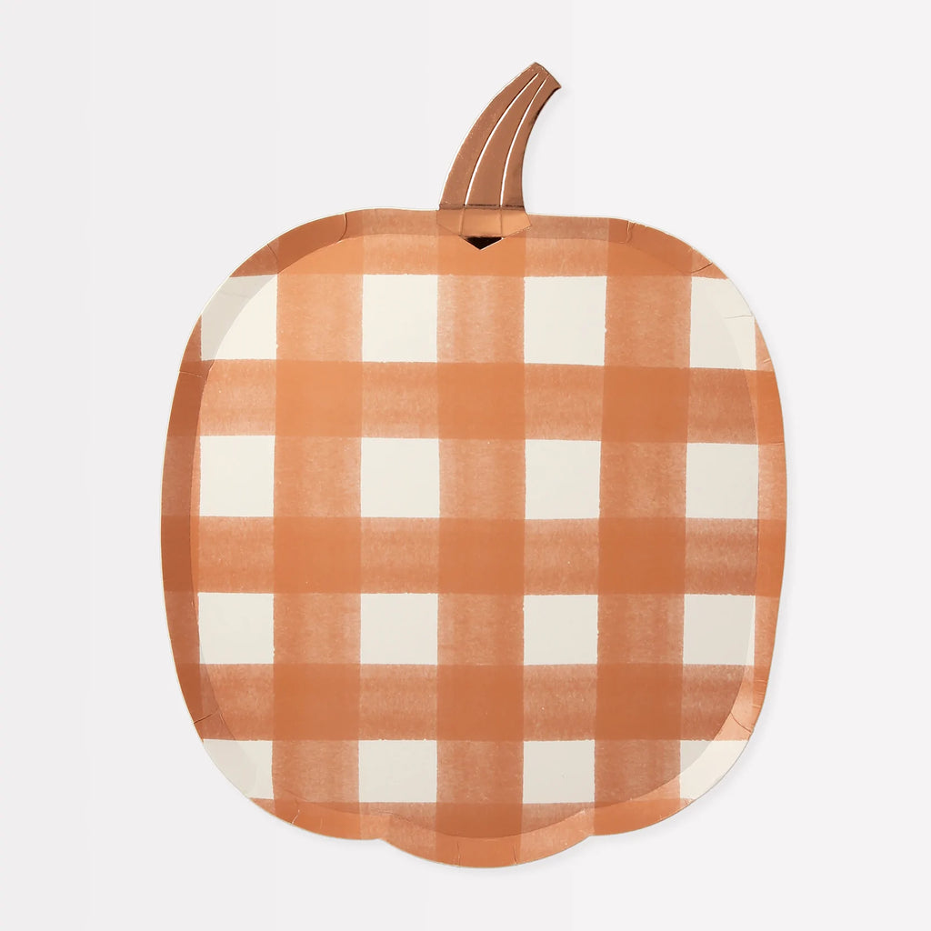 Gingham Pumpkin Plates