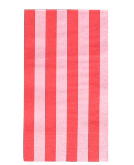 Oh Happy Day Stripes Dinner Napkin- Blush& Cherry