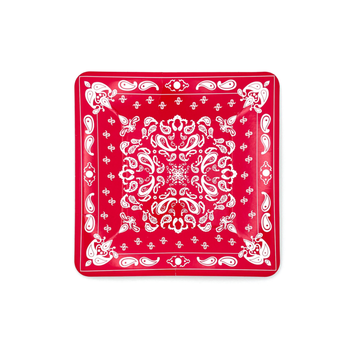 Red Bandana Dessert Plate