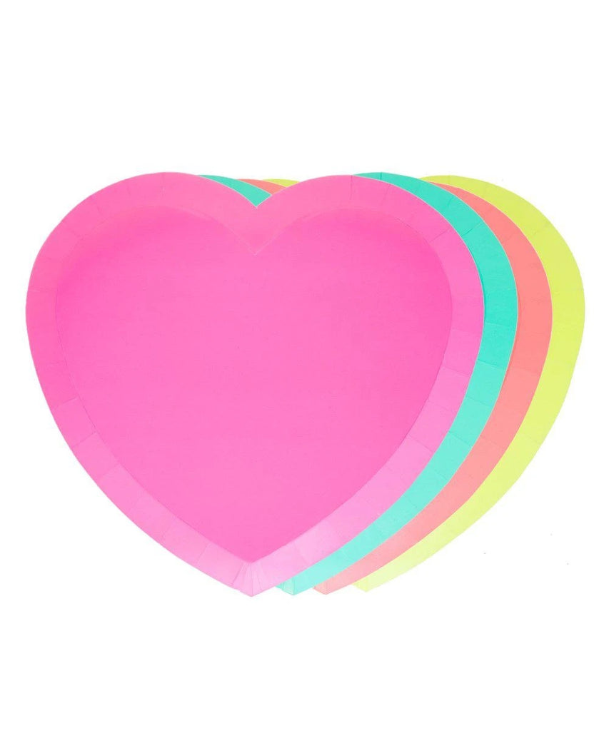 Oh Happy Day I Heart Neon Heart Plates