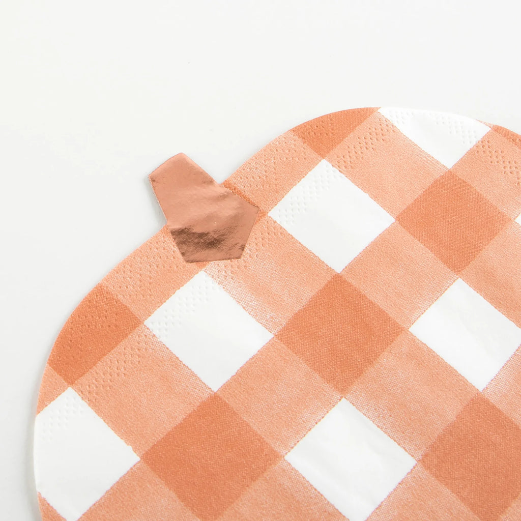 Gingham Pumpkin Napkins