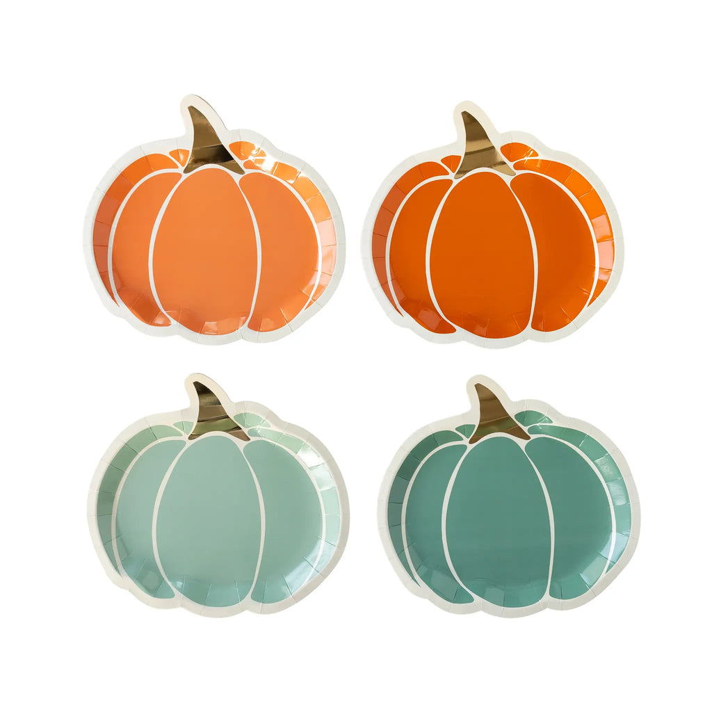 Colorful Pumpkin Shaped Plate Set