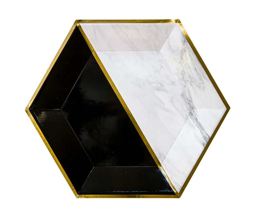 Vanity- White Marble and Black Large Plates