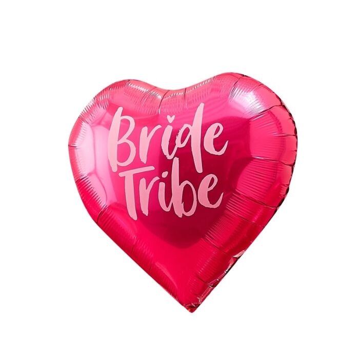 Pink & Iridescent Bride Tribe Heart Balloons