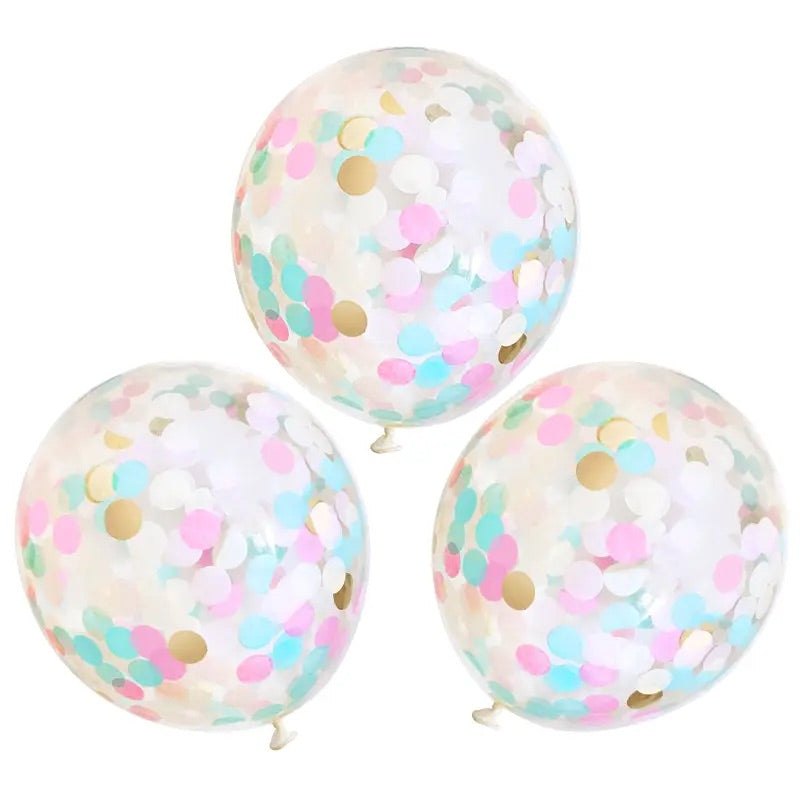 3 Pack Cotton Candy Confetti Balloons
