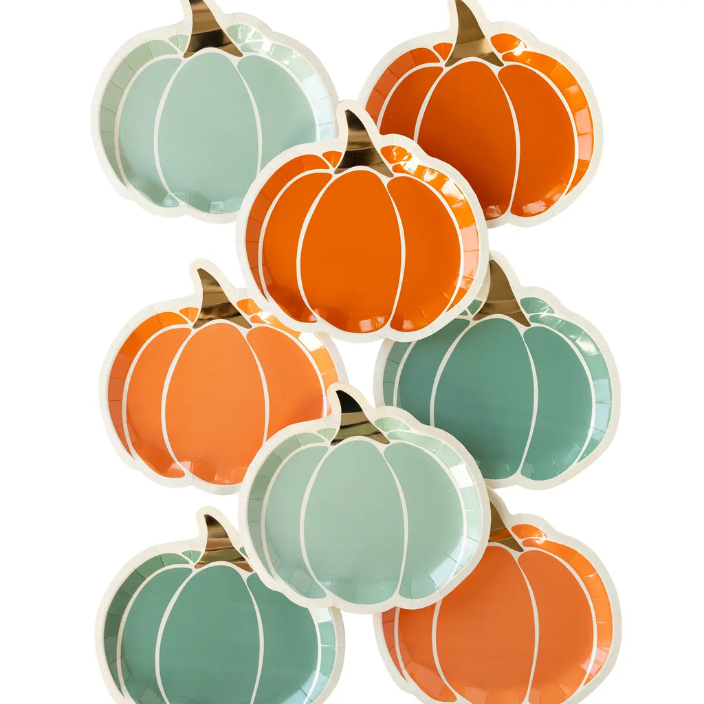 Colorful Pumpkin Shaped Plate Set