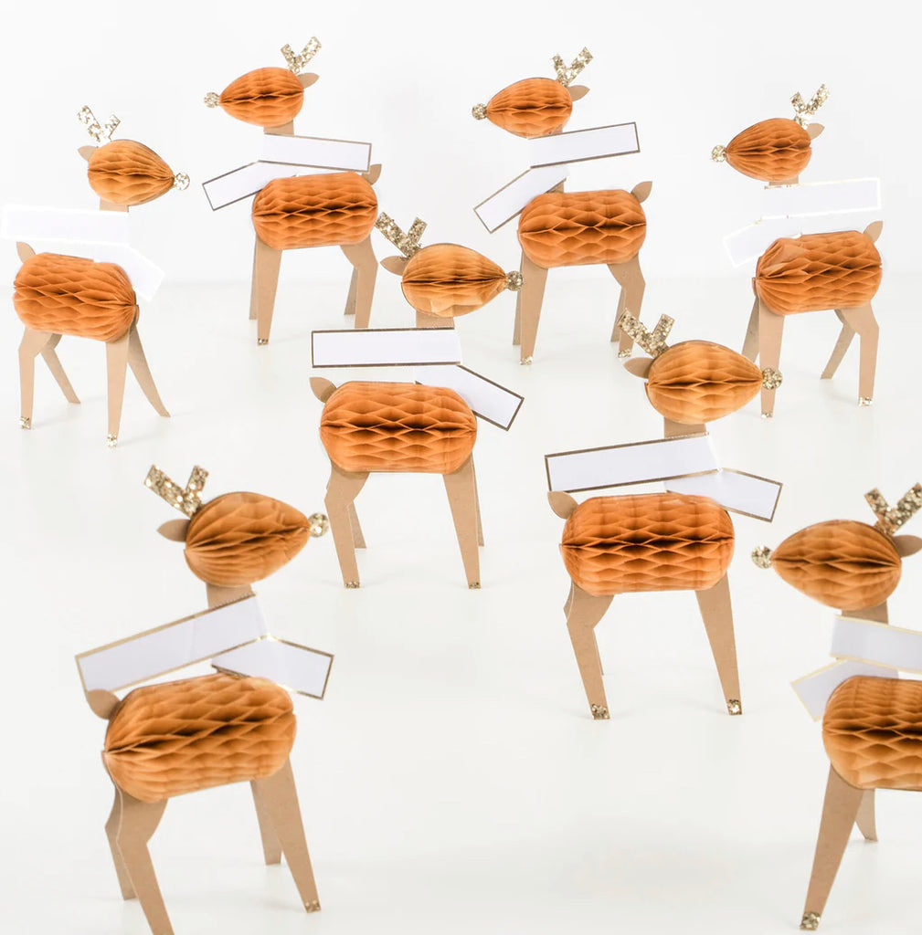 Honeycomb Reindeer Placecards