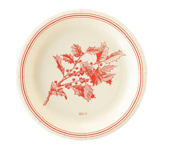 Red Vignette Christmas Plate Set