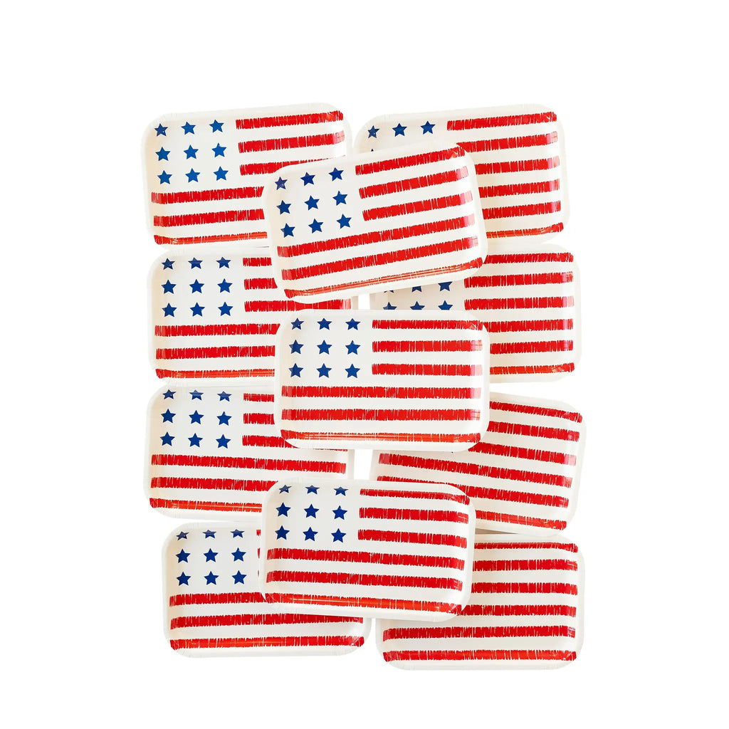 American Flag Shaped Paper Plate