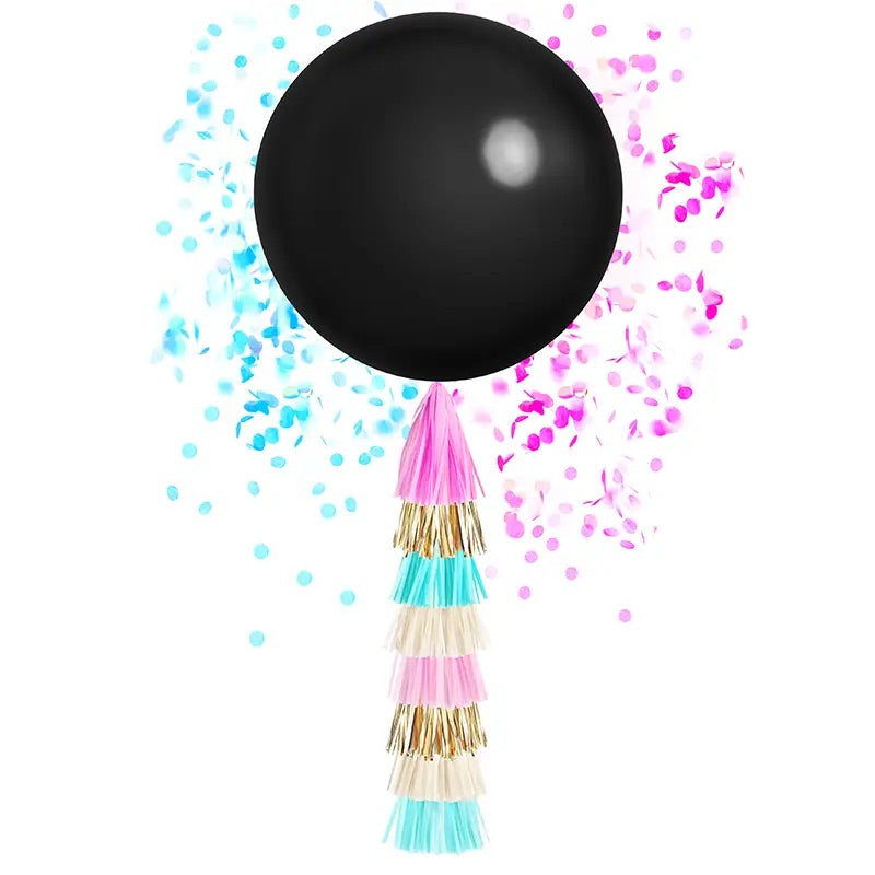 Gender Reveal Giant Confetti Balloon with Tassel Tail