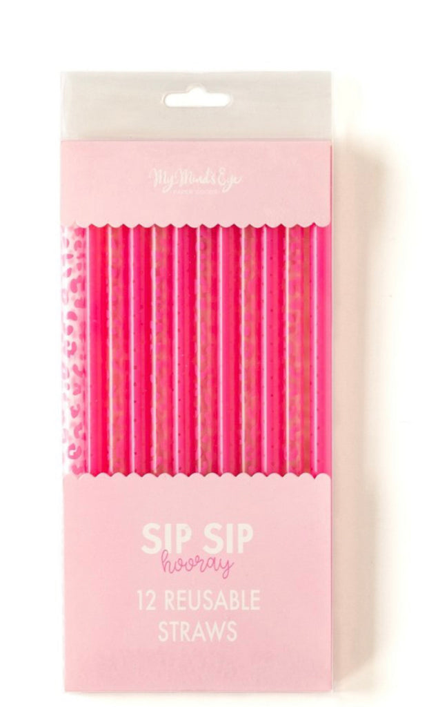 Pink Leopard Reusable Straws