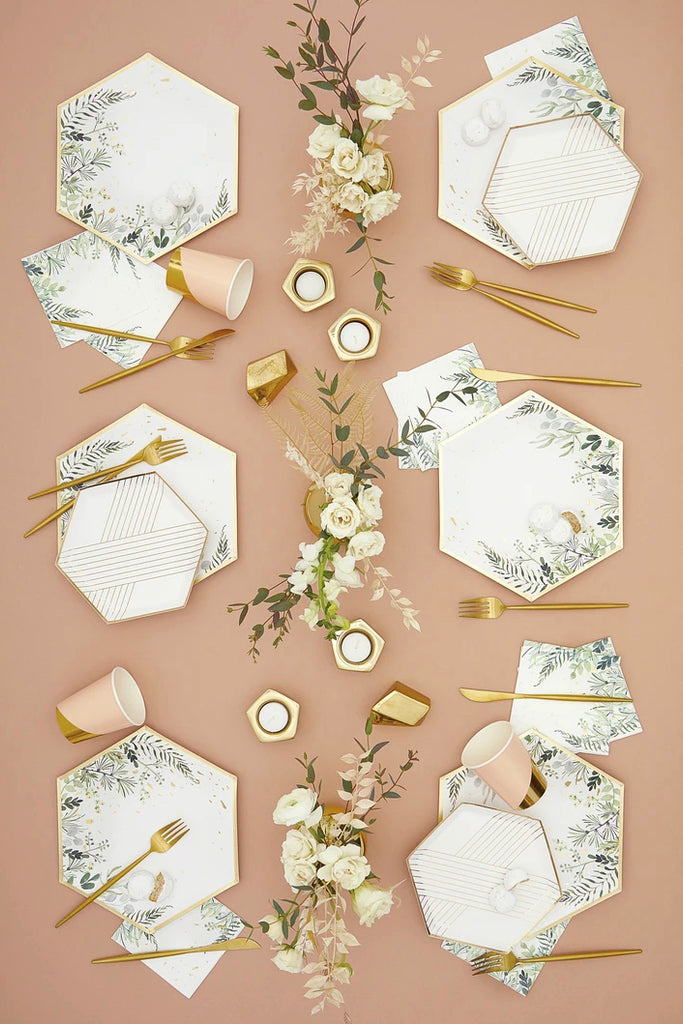 Secret Garden- White Botanicals Cocktail Napkins