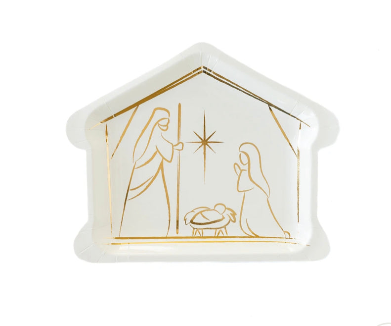 Silent Night Creche Shaped Plate