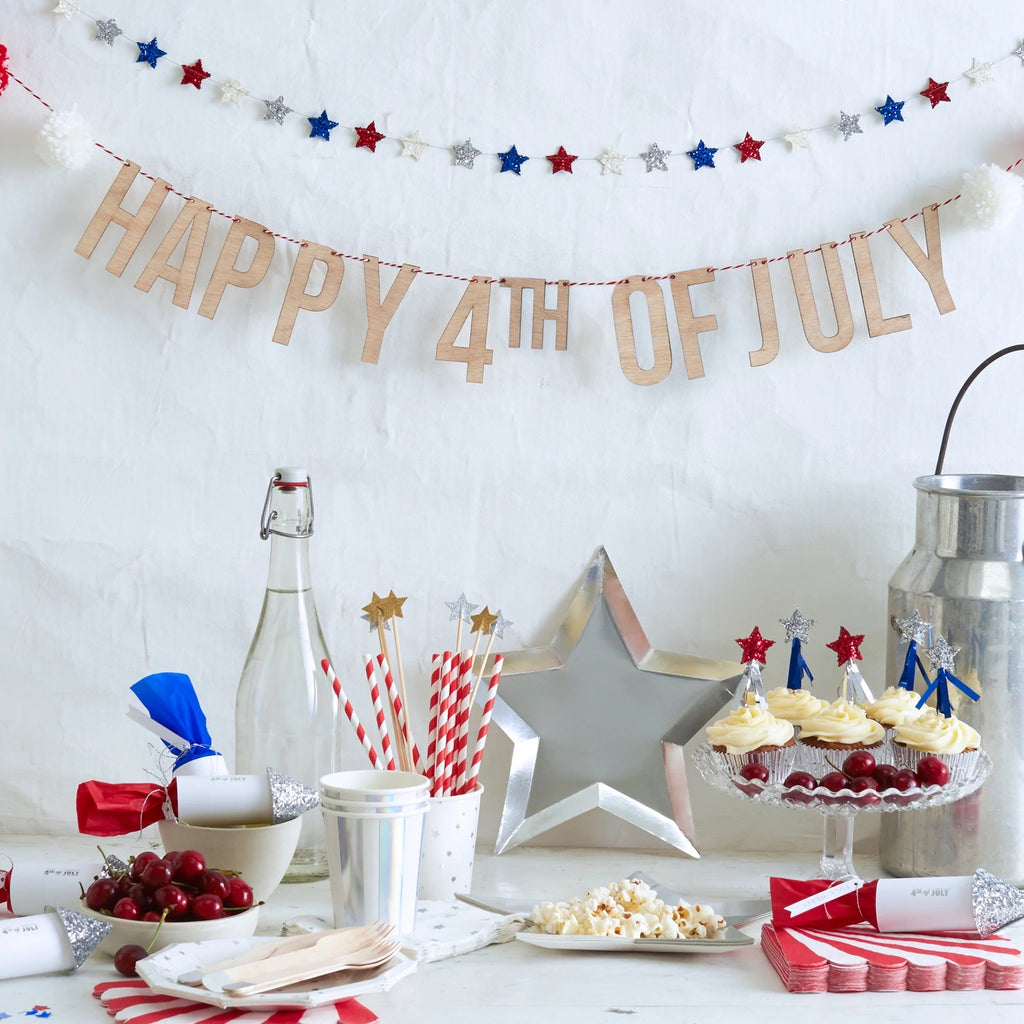 4th of July PomPom Garland