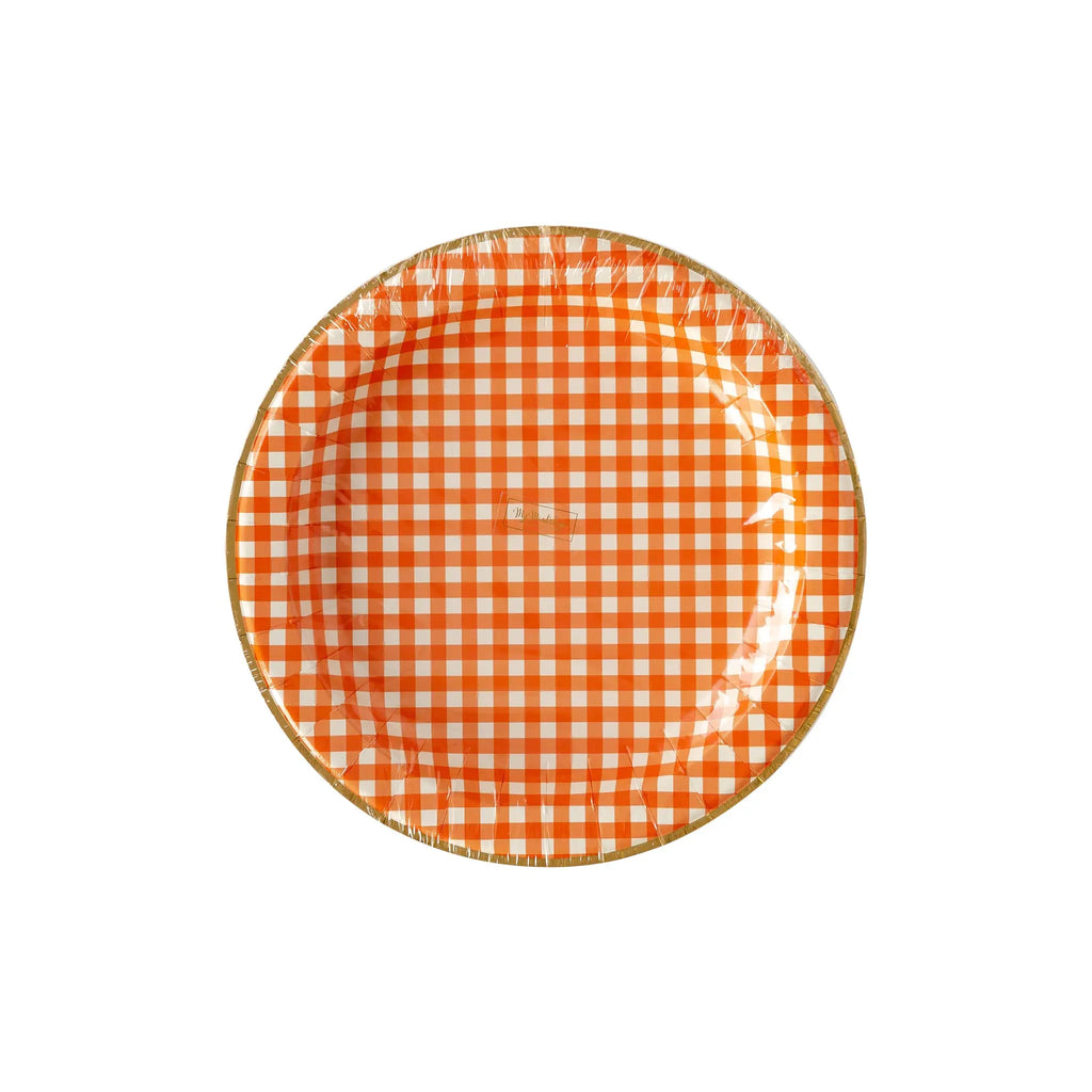 Harvest Orange Gingham 11" Plate