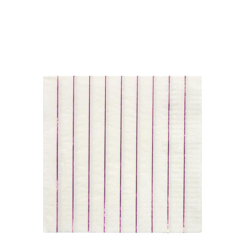 Metallic Pink Stripe Large Napkins