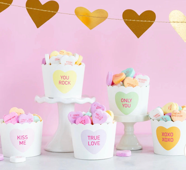 Candy Hearts Baking Cups