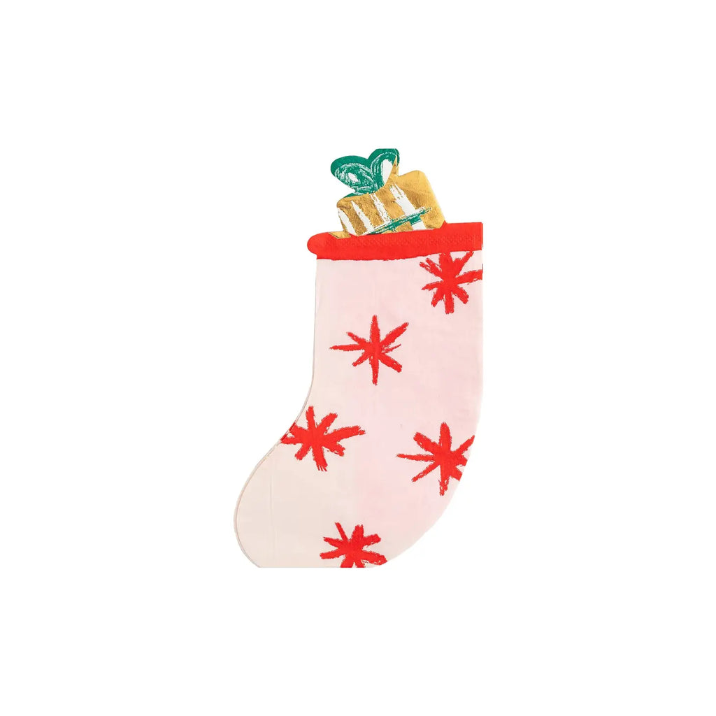 Christmas Wishes Stocking Shaped Napkin