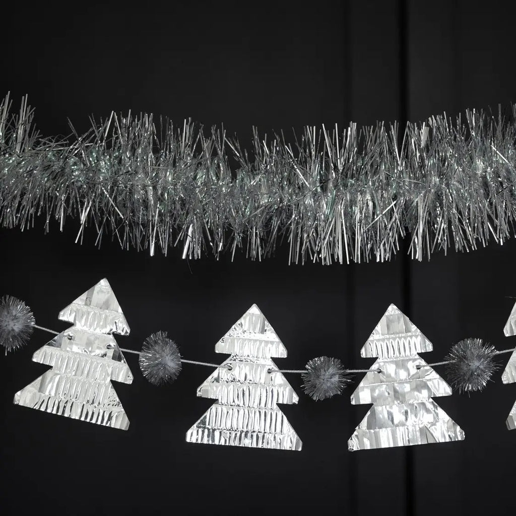 Tinsel Christmas Tree Banner