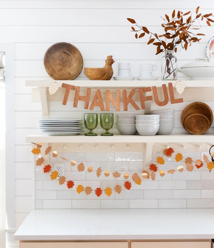 Harvest Wood Thankful Banner