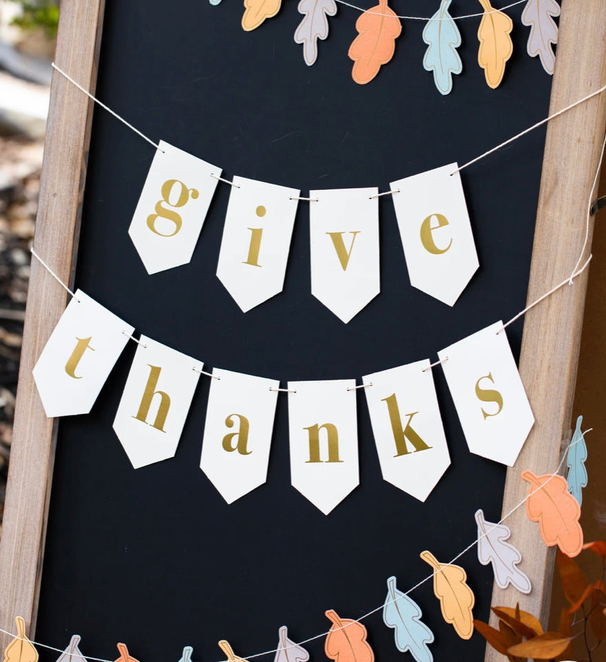 Harvest Give Thanks Mini Leaf Banner