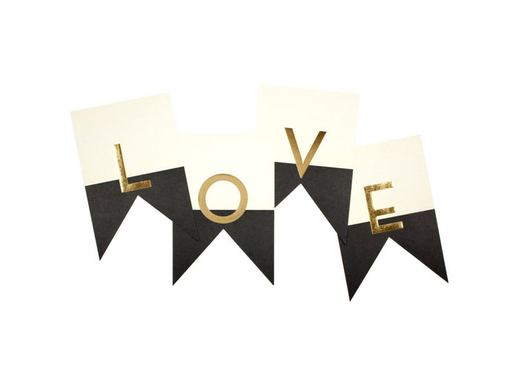 Paper Love- Black Tie Letter Banner