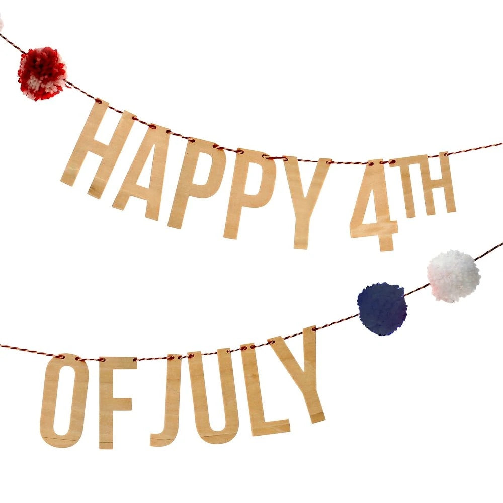 4th of July PomPom Garland