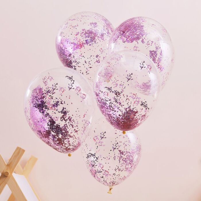 Pink Pamper Party Glitter Balloons