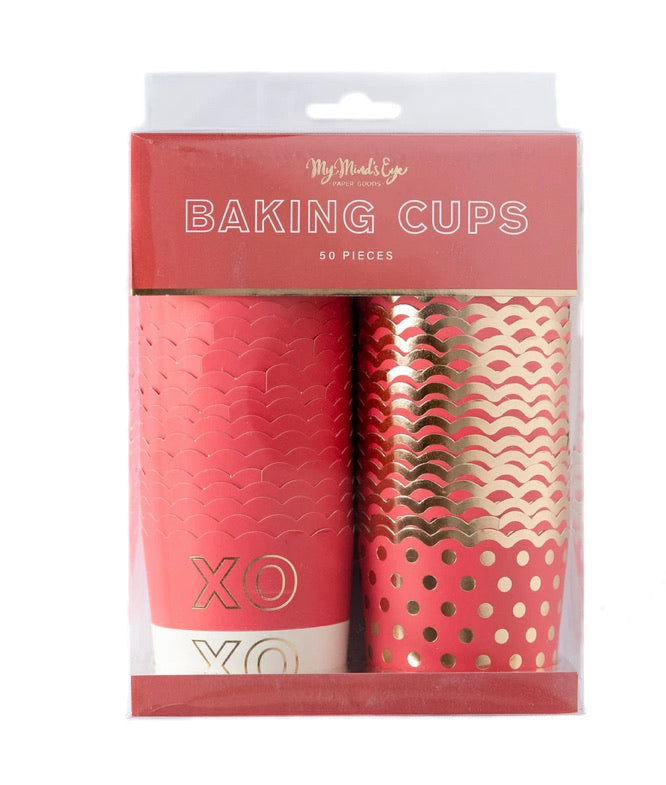 Foiled XOXO Baking Cups