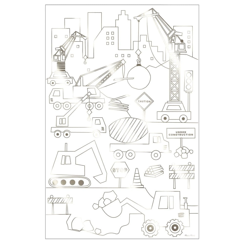 Construction Coloring Poster