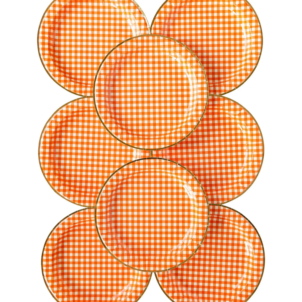 Harvest Orange Gingham 11" Plate