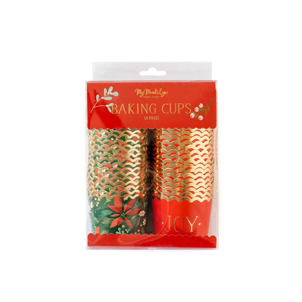 Gold Foil Poinsettia Baling Cups