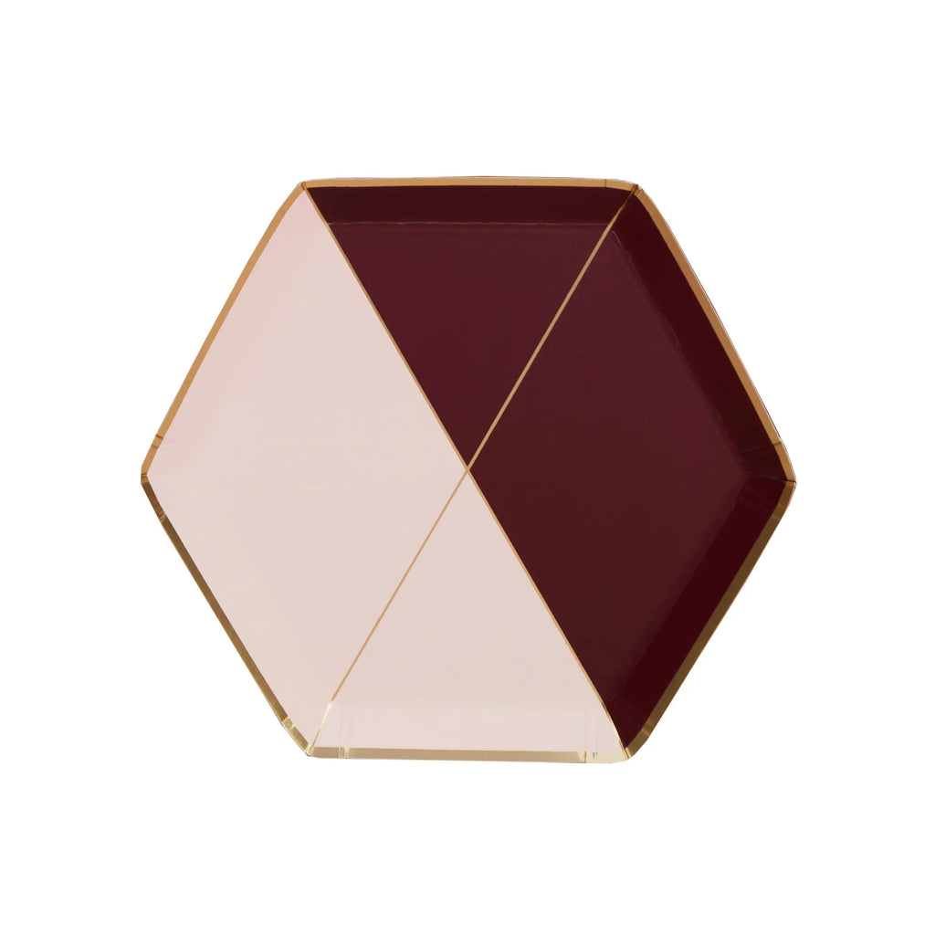 Bordeaux- Maroon Pink Color block Plates
