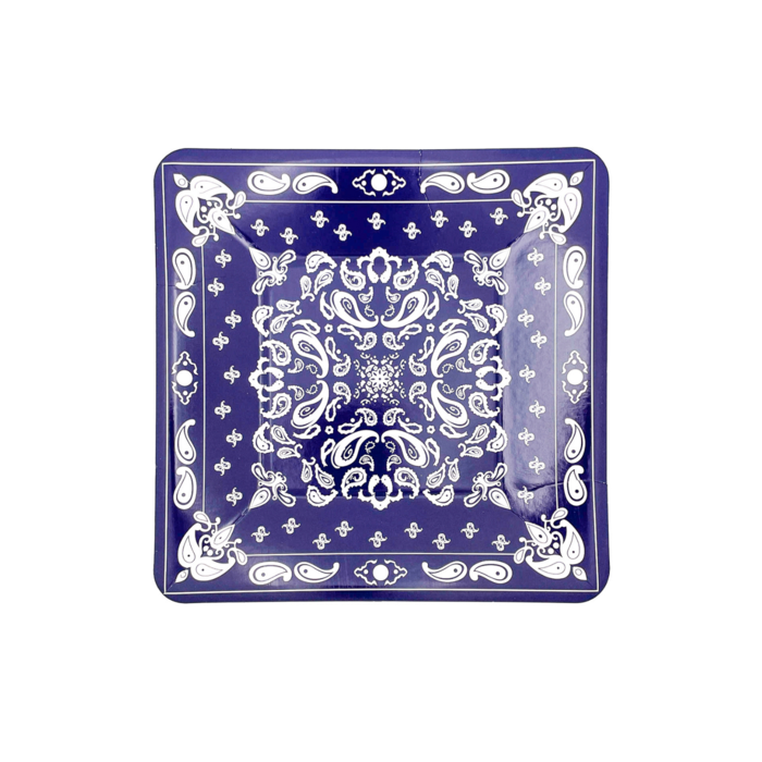 Navy Bandana Dessert Plate