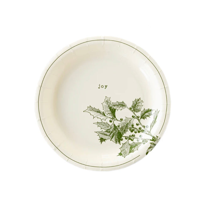 Green Vignette Christmas Plates