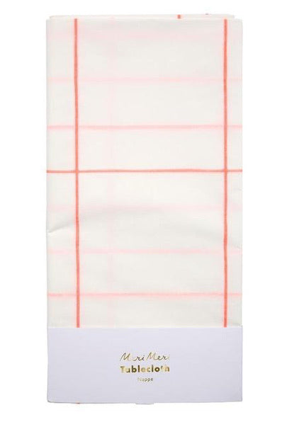 Coral Grid Tablecloth