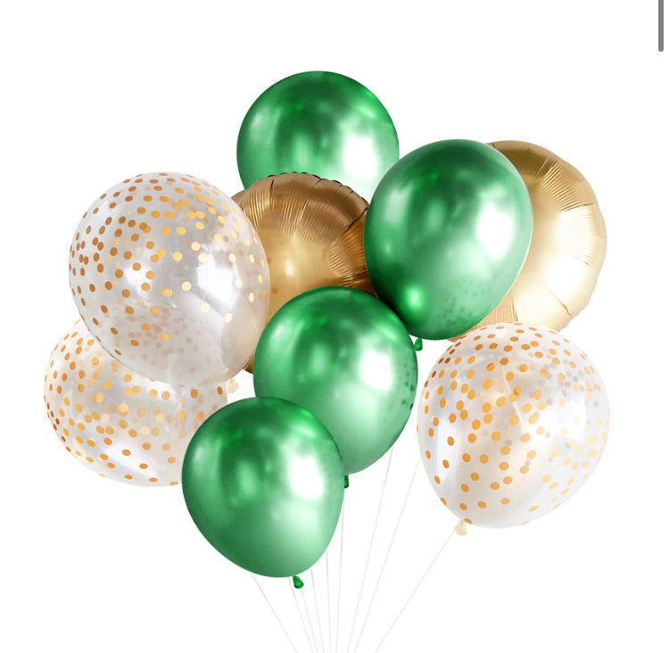 Green & Gold Balloon Bouquet