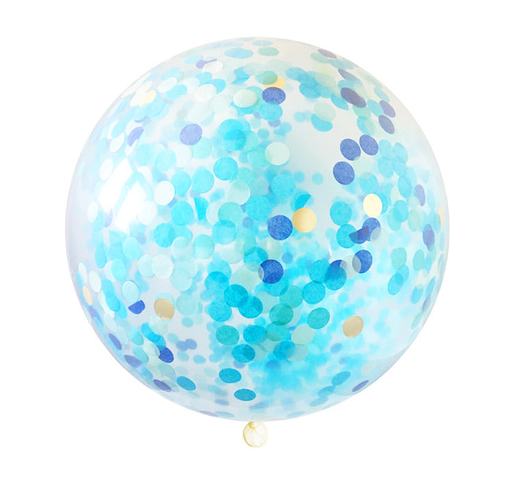 Confetti Balloon 36"- Blue Party