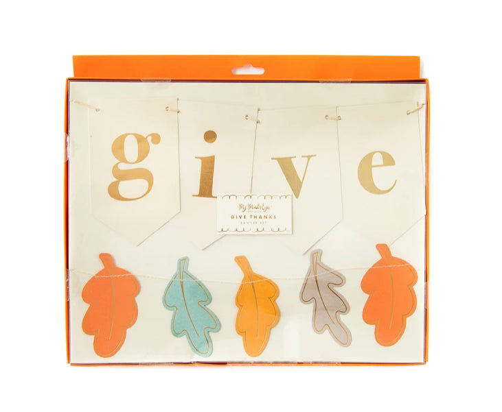 Harvest Give Thanks Mini Leaf Banner