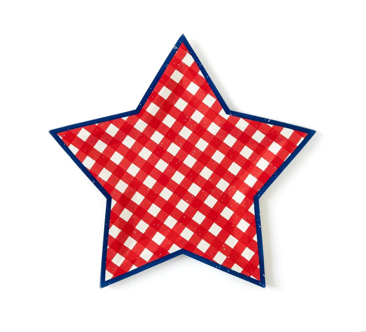 Red Gingham Star Plate