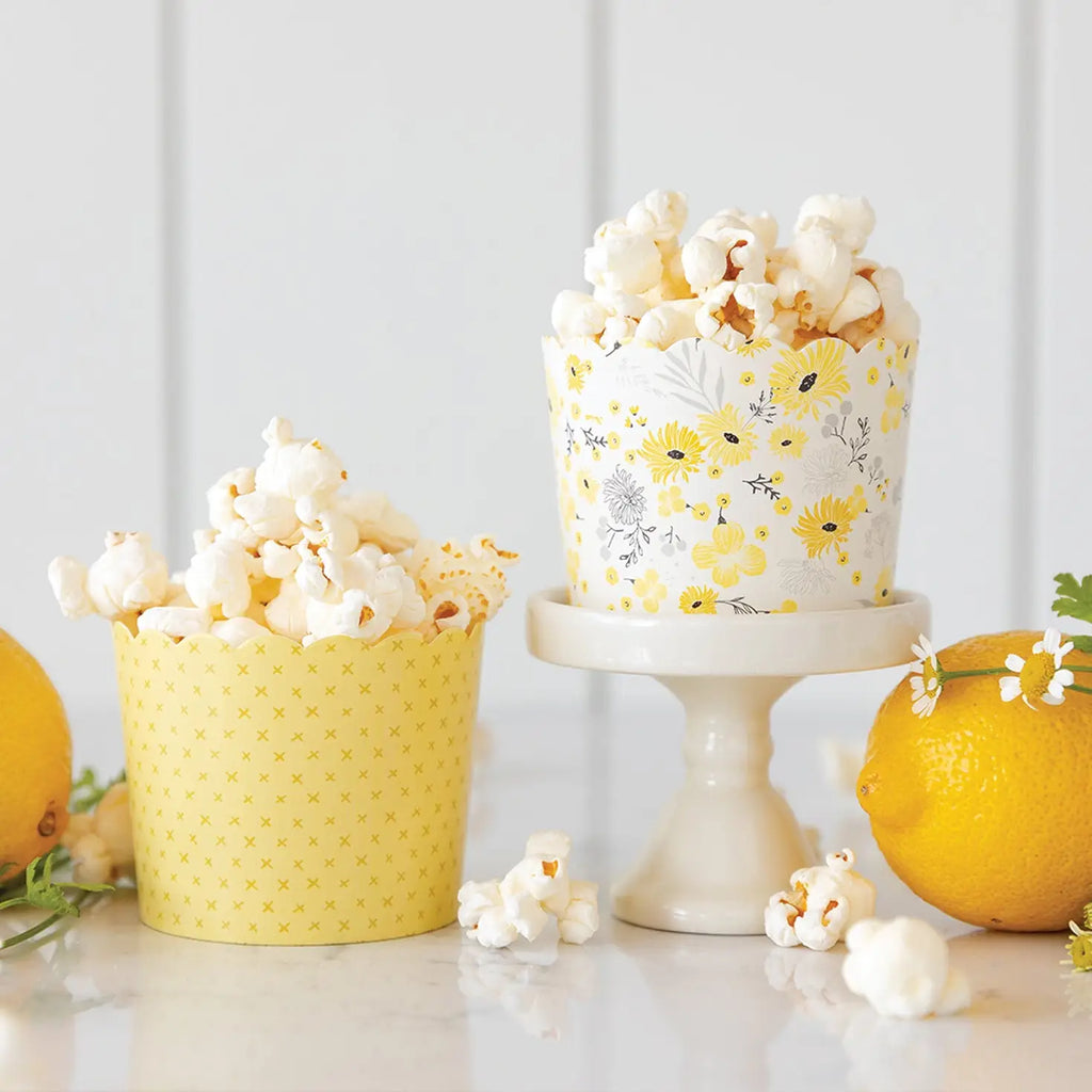 Yellow Floral Baking Cups