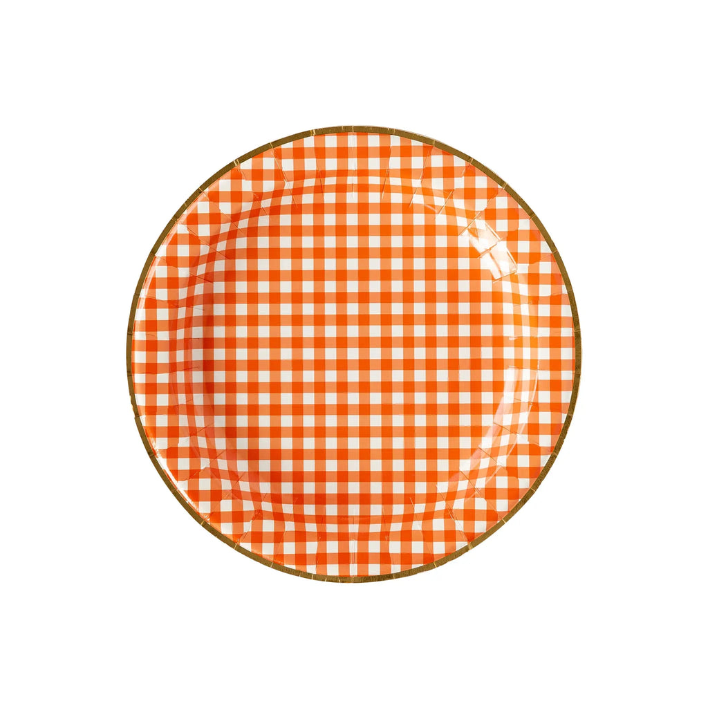 Harvest Orange Gingham 11" Plate