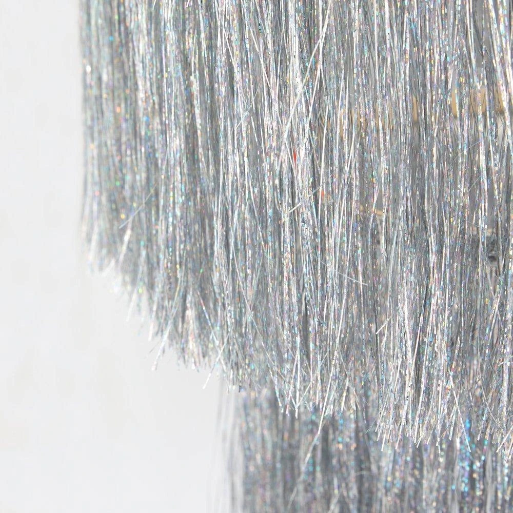 Silver Tinsel Chandelier