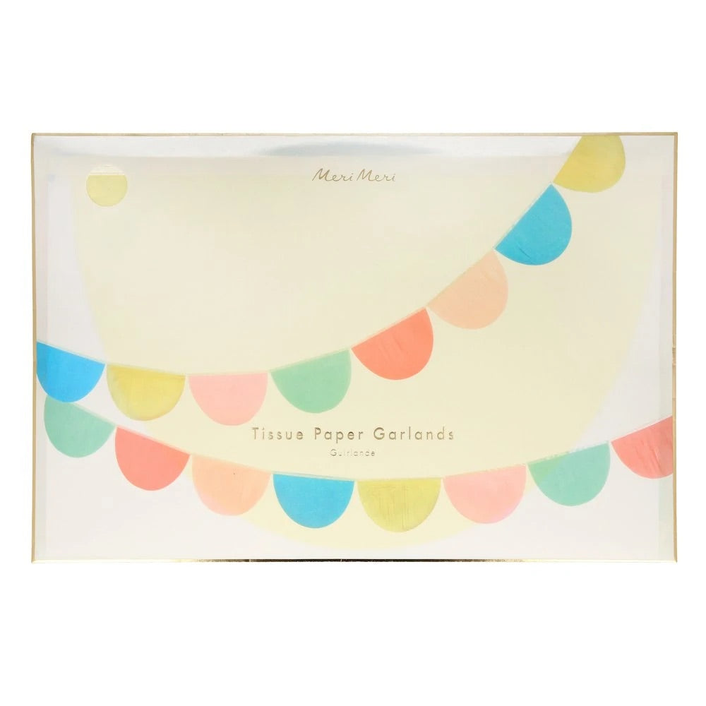 Rainbow Tissue Paper Garland Set of 2