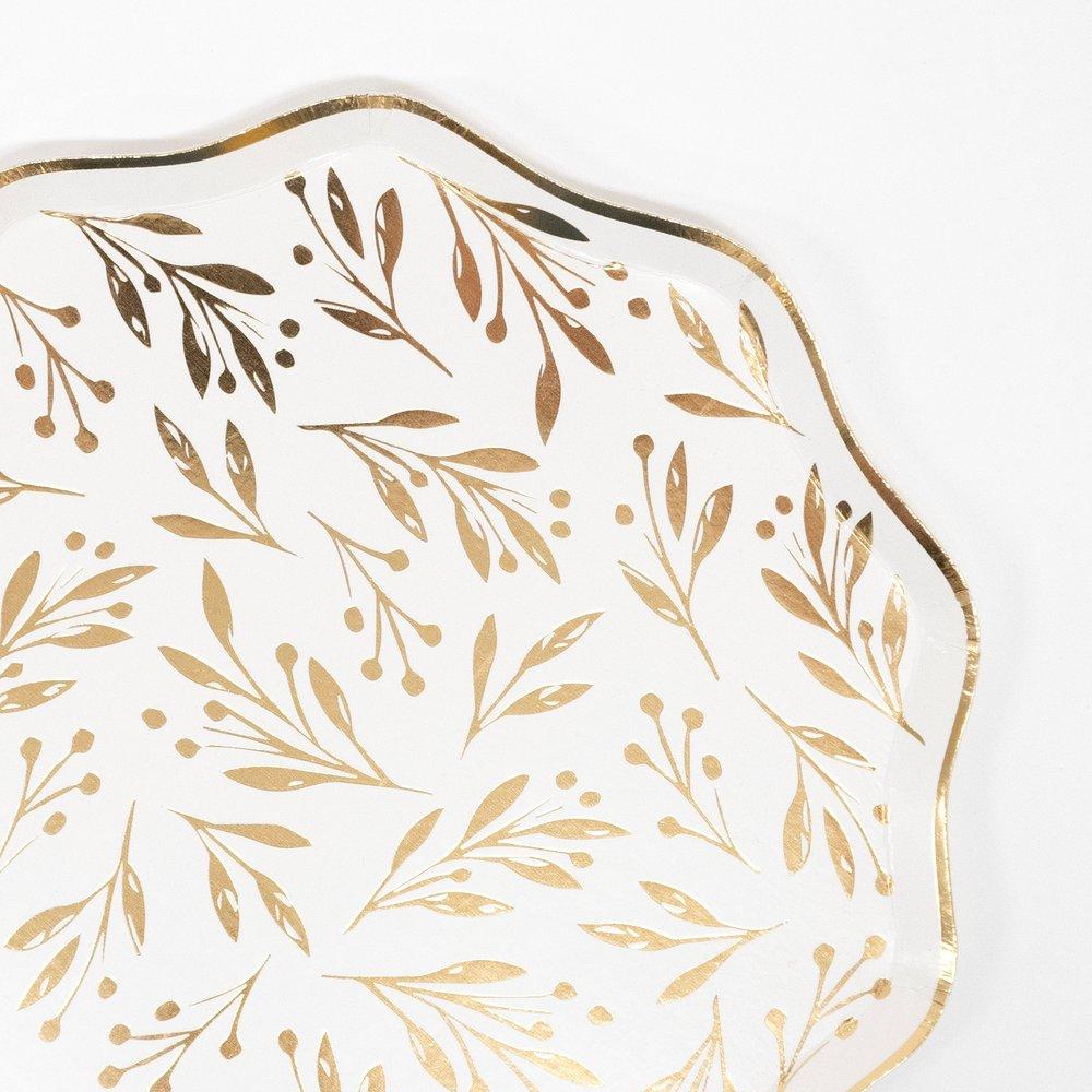 Gold Leaf Dinner Plates