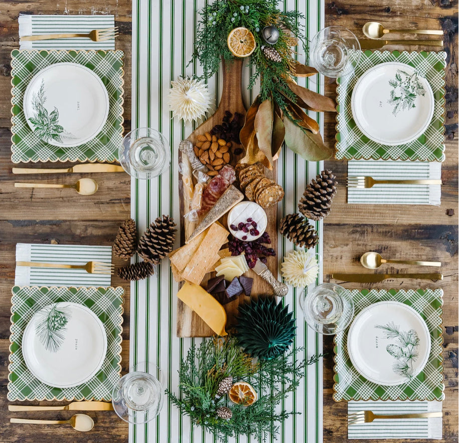 Green Vignette Christmas Plates