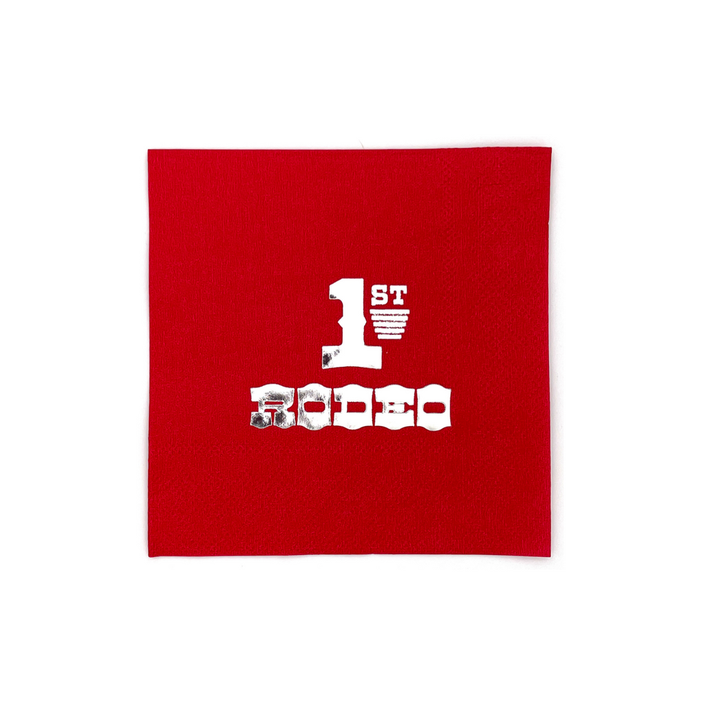 Red First Rodeo Cocktail Napkin